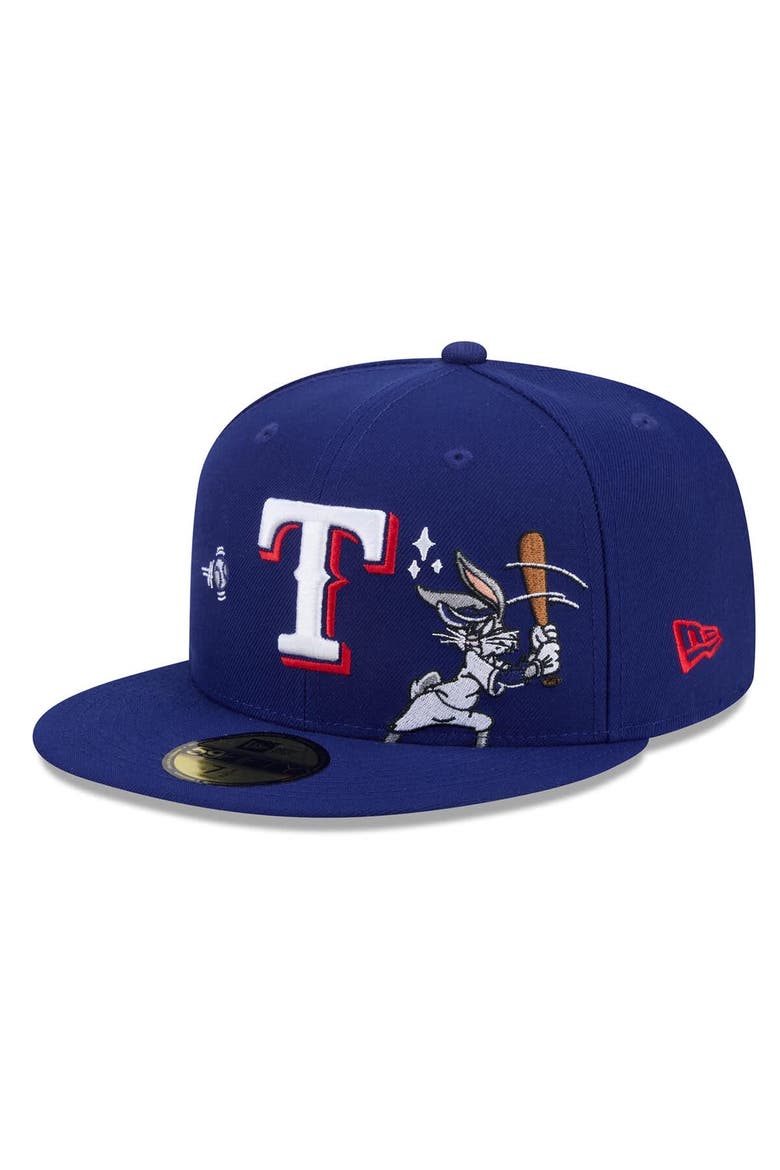 Men's New Era Royal Texas Rangers Looney Tunes Bugs Bunny 59FIFTY Fitted Hat, Alternate, color, Dark Blue