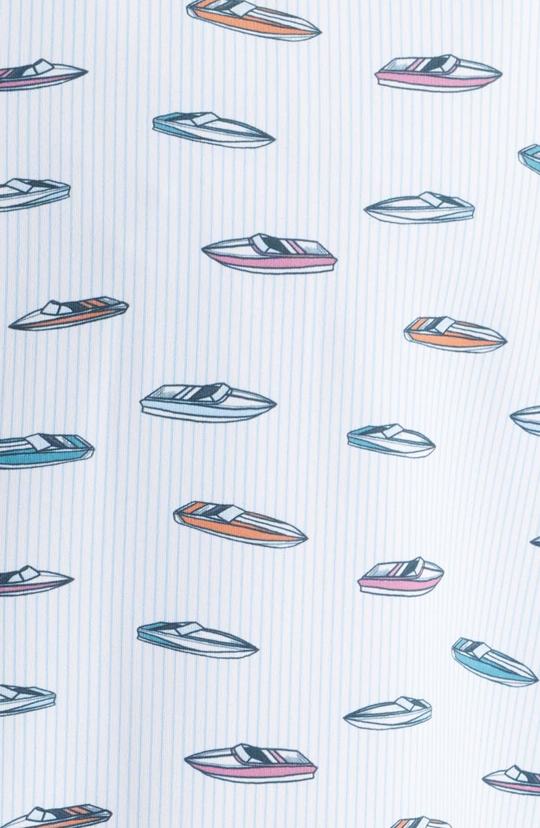 Stone Rose Speed Boat Performance Short Sleeve Button-Up Shirt, Alternate, color, 