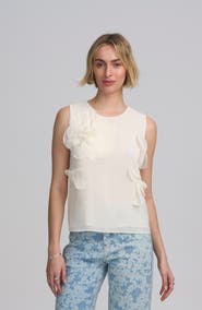 ELLE Collection Floral Appliqué Shell