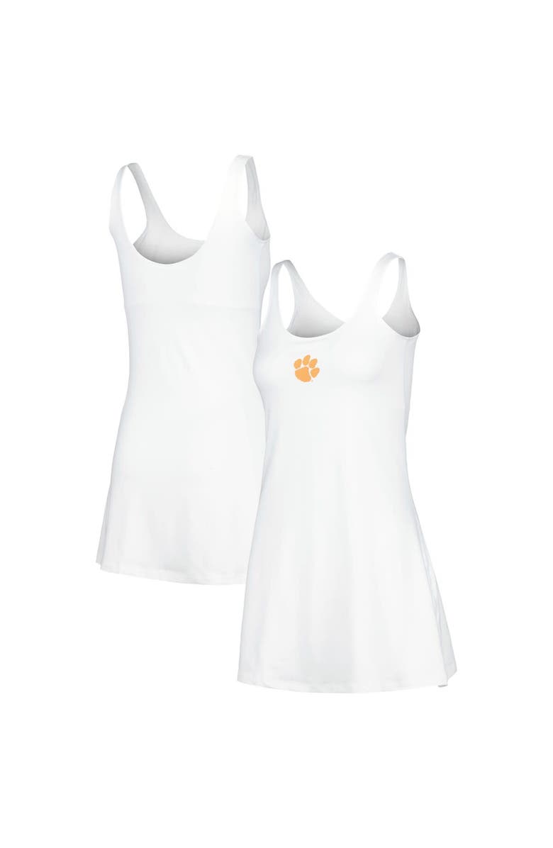 ZOOZATZ Women's ZooZatz White Clemson Tigers Logo Scoop Neck Dress, Main, color, White