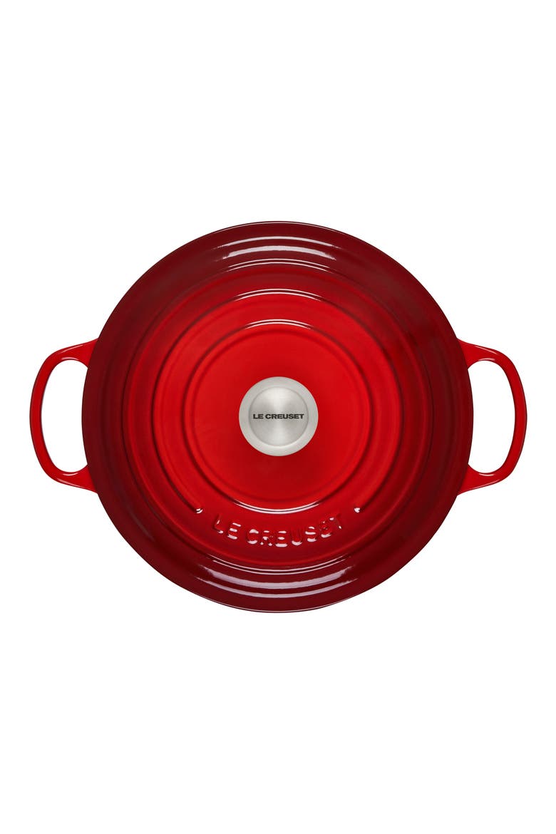 Signature 7.25-Quart Round Enamel Cast Iron Dutch Oven, Alternate, color, FLAME