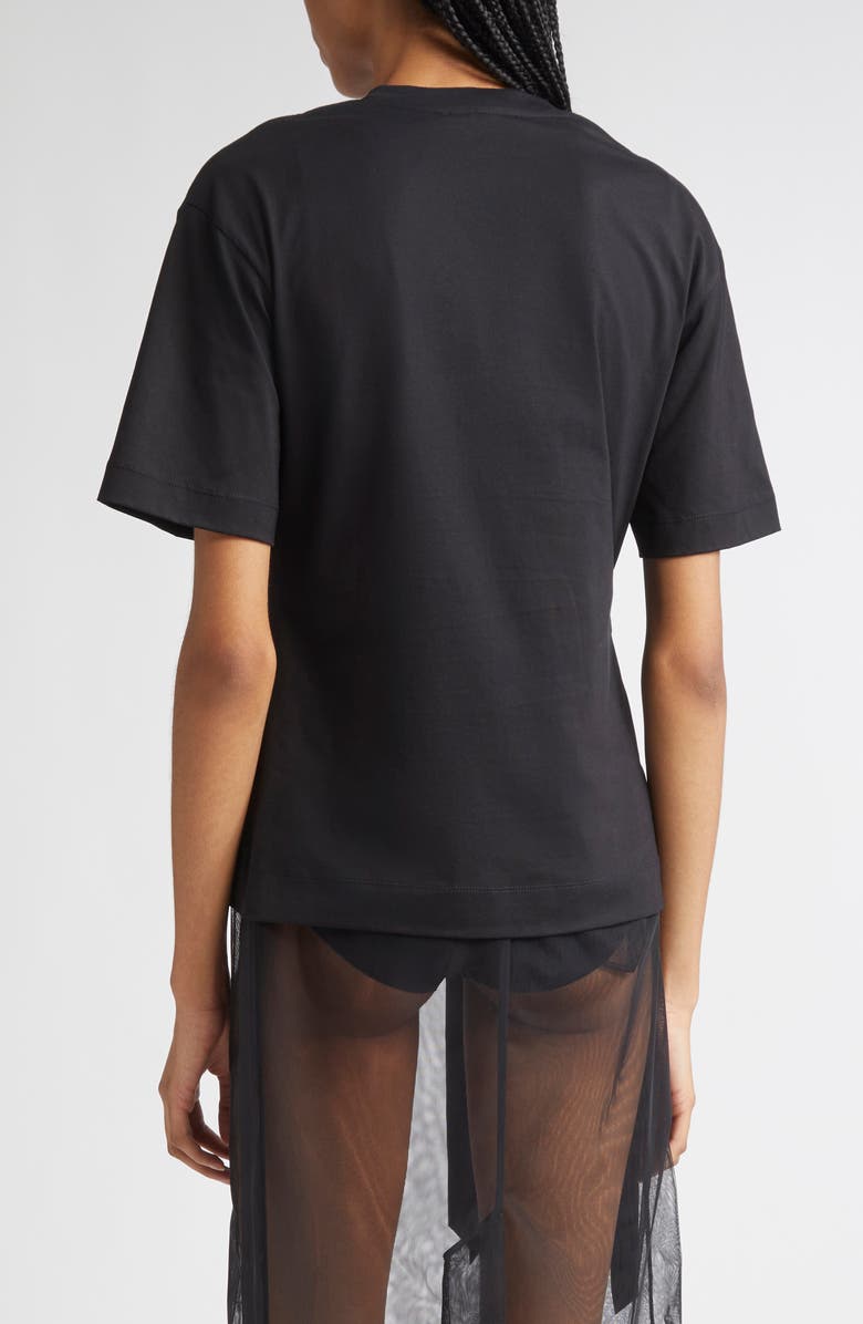 Simone Rocha Patchwork Frill Bust Detail T-Shirt, Alternate, color, Black/ Black
