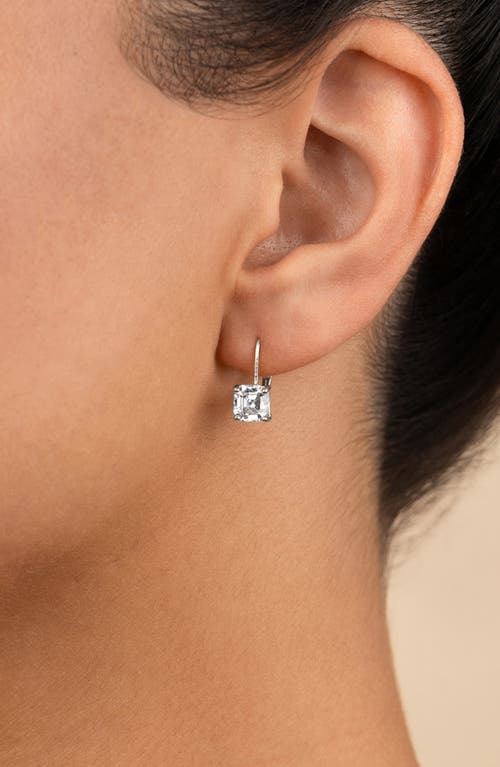 Sterling Forever Princess Cut Cubic Zirconia Lever-back Earrings In Silver