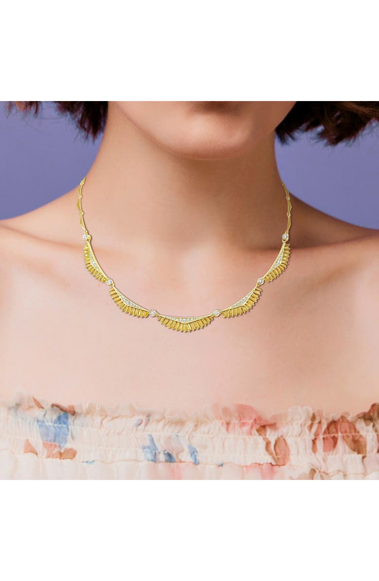 Julianna B. 1-1/6 CTW Diamond Fan Design Necklace 14k Gold, Alternate, color, 14K Gold