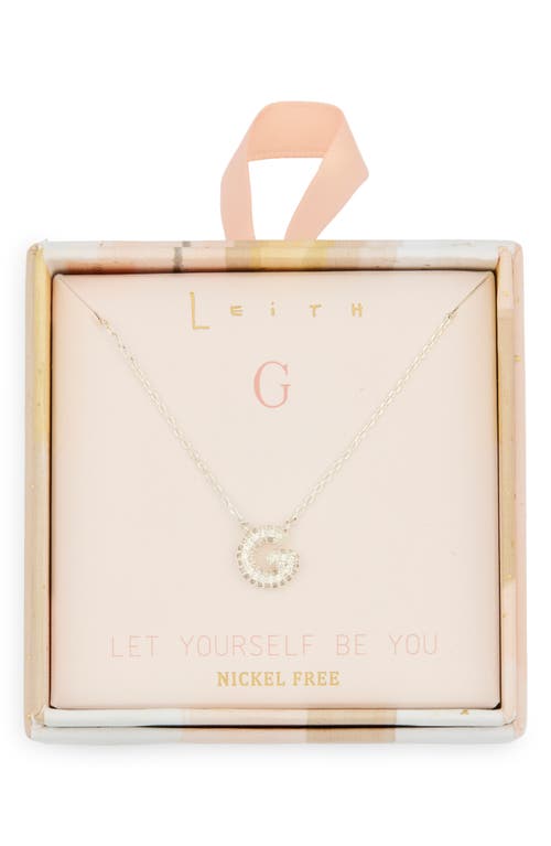 Leith Cubic Zirconia Initial Pendant Necklace