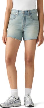 Levi's Cinch Mid Thigh Raw Hem Denim Shorts