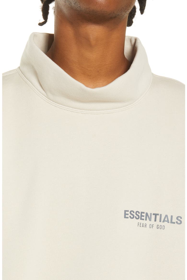 Logo Mock Neck Sweatshirt, Alternate, color, STONE