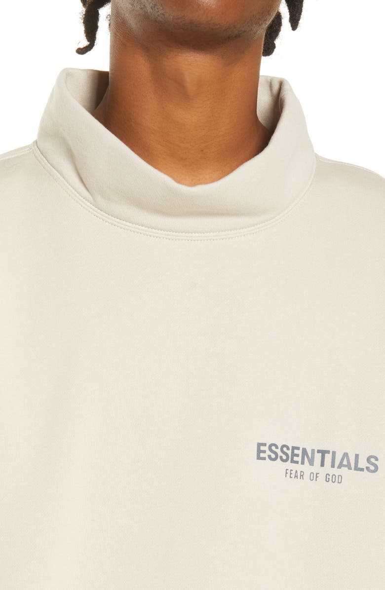 Fear of God Essentials Logo Mock Neck Sweatshirt, Alternate, color, 