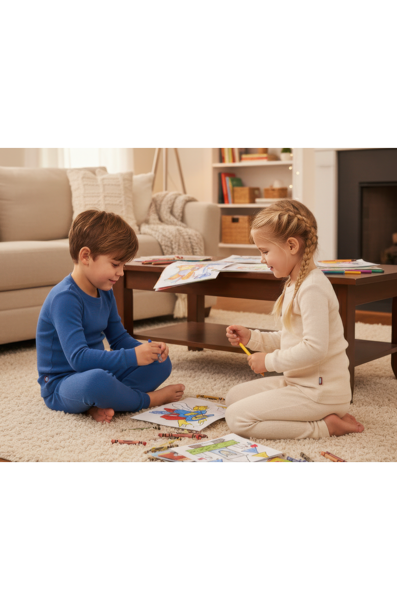 City Threads USA-Made Boys and Girls Soft Organic Cotton Pajama Set, Alternate, color, Black