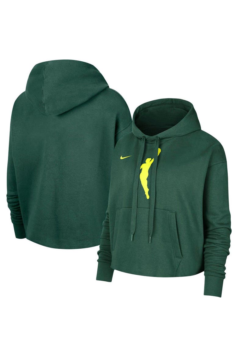 Women's Nike Hunter Green WNBA Logowoman Team 13 Cropped Pullover Hoodie, Main, color, Hunter Green