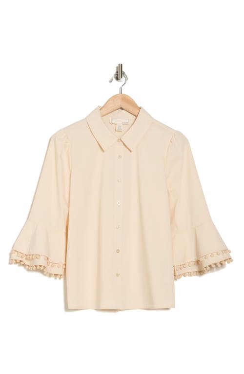 By Design Angel Button-up Shirt In Tapioca