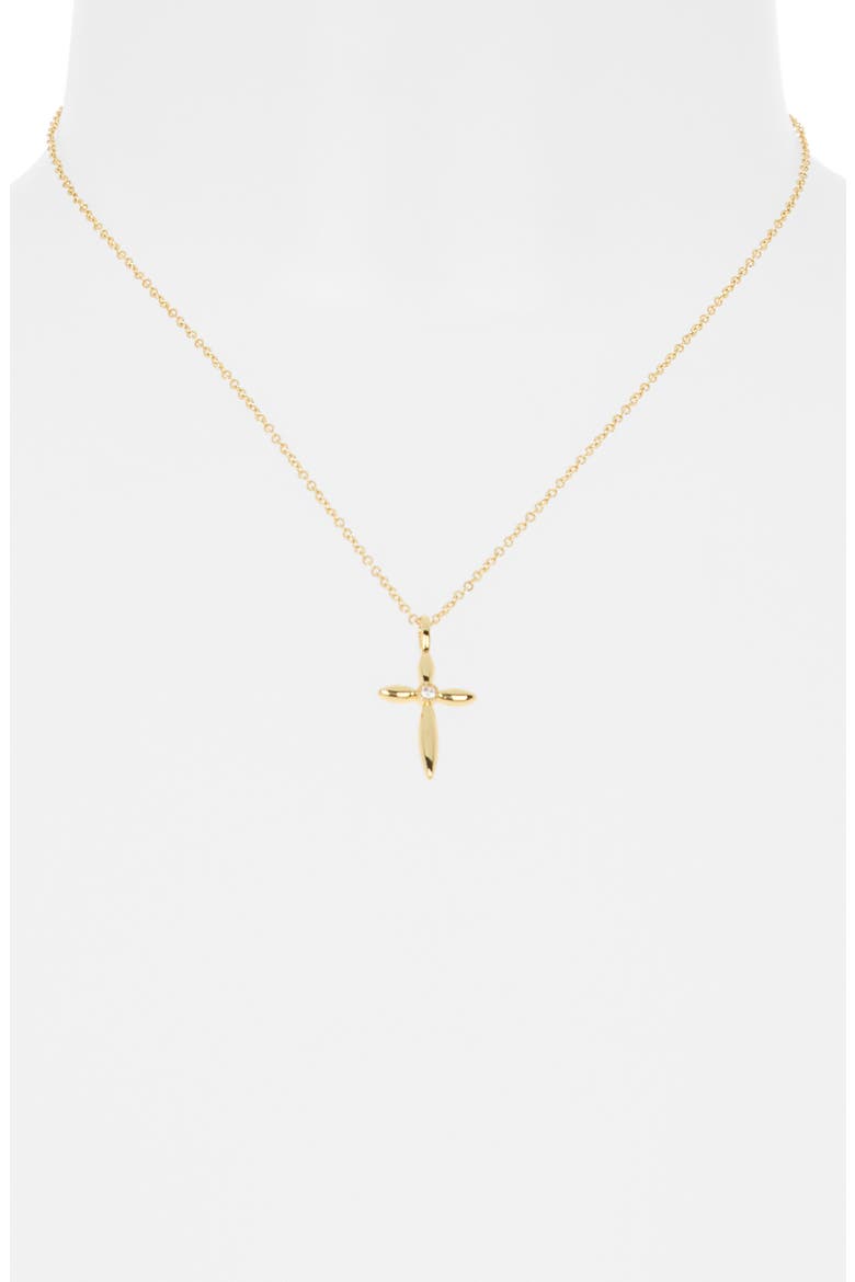 Cross Pendant Necklace, Alternate, color, CLEAR- GOLD
