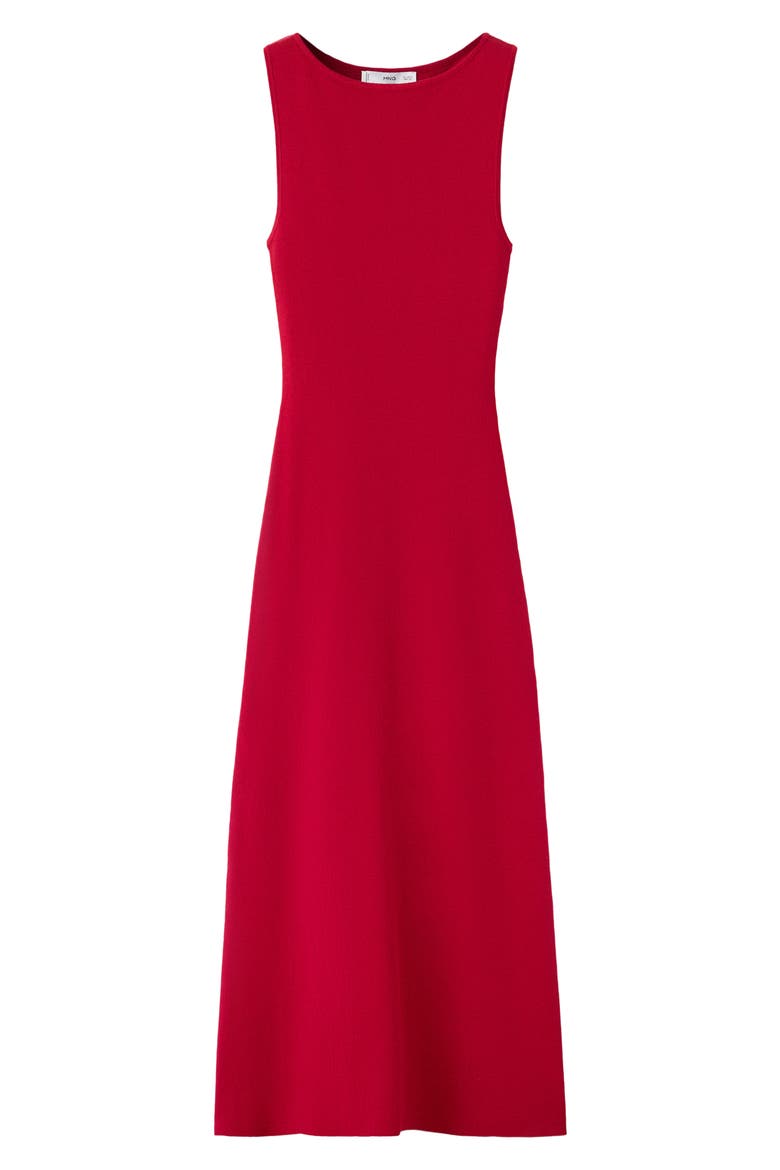 Sleeveless Knit Midi Dress, Alternate, color, RED