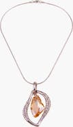Modenaire Crystal Open Frame Pendant Necklace