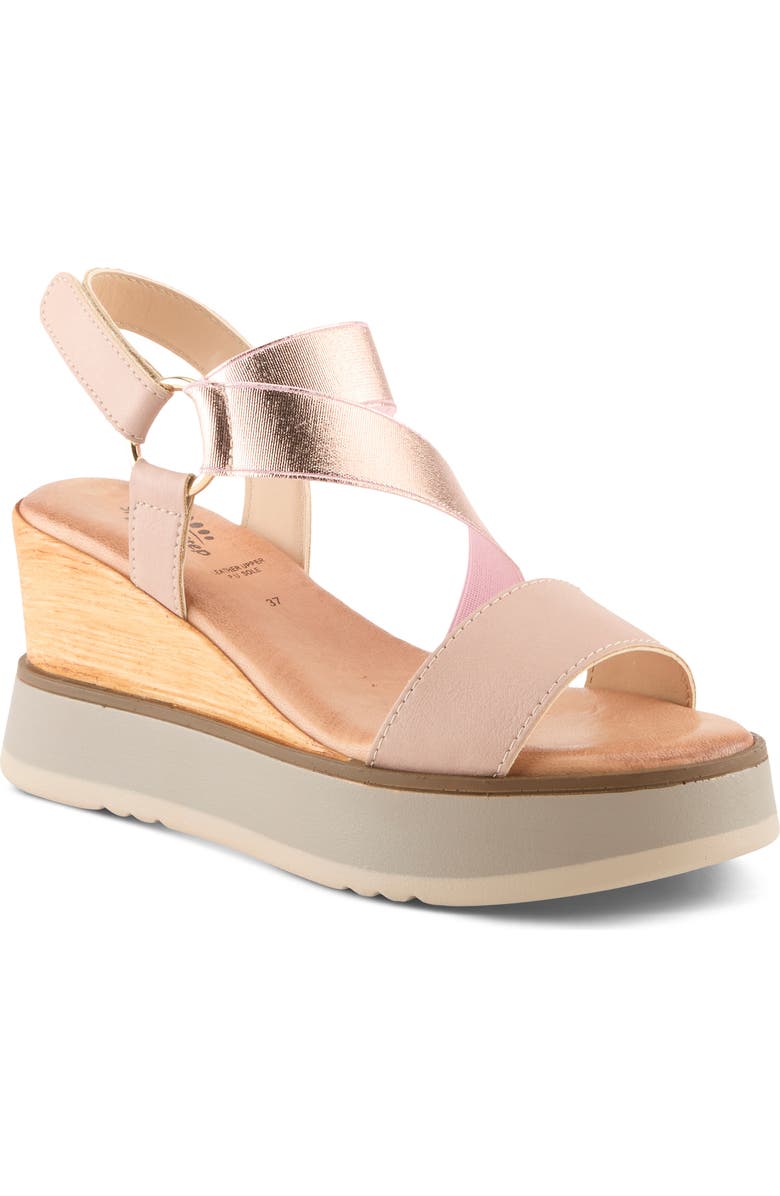 Spring Step Nataly Wedge Platform Sandal, Main, color, Blush