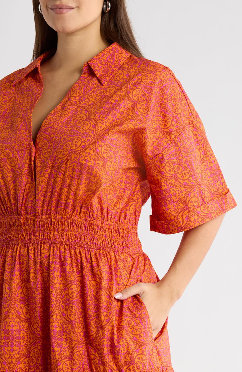 SUGARLIPS Debary Floral Print Tiered Maxi Dress, Alternate, color, Flame-Orange