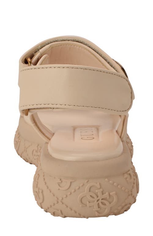 Guess Lanara Ankle Strap Platform Sandal In Ivory