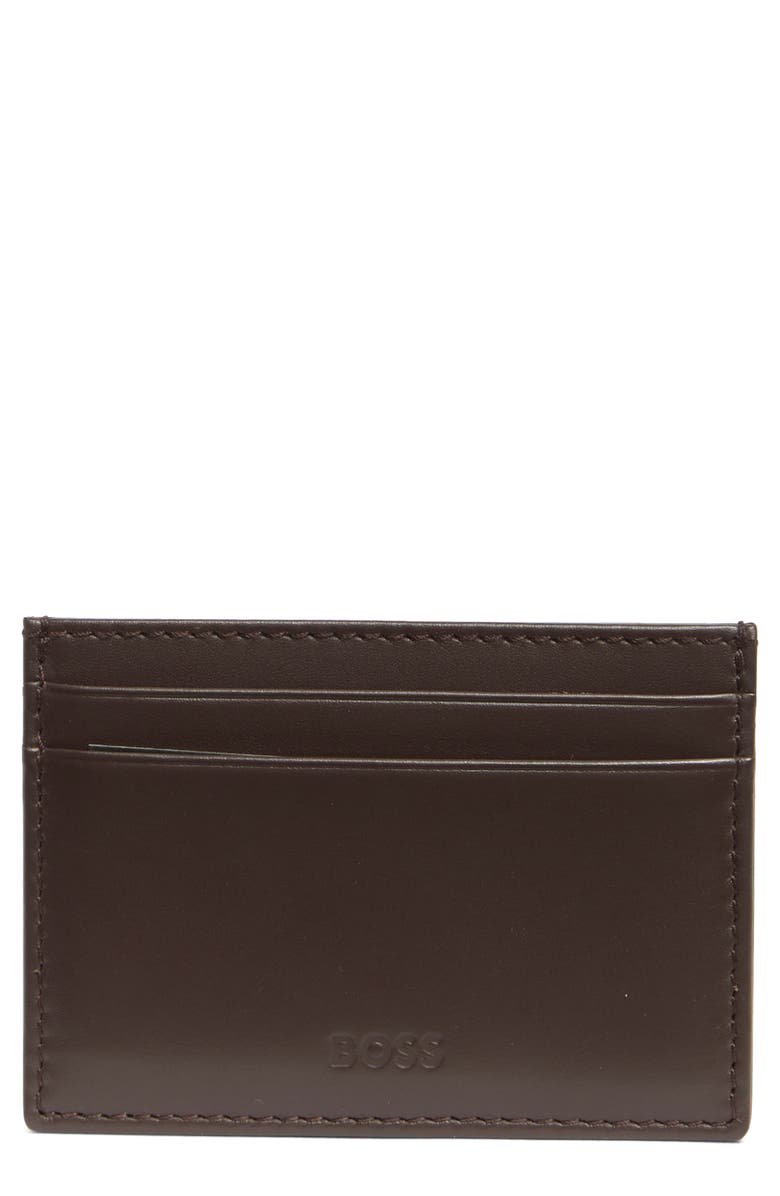 BOSS Randy Card Case, Main, color, Dark Brown