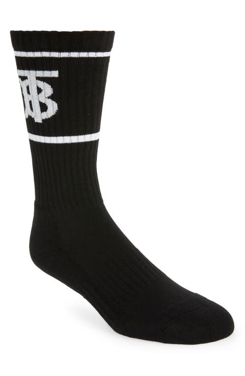 Monogram Stripe Crew Socks