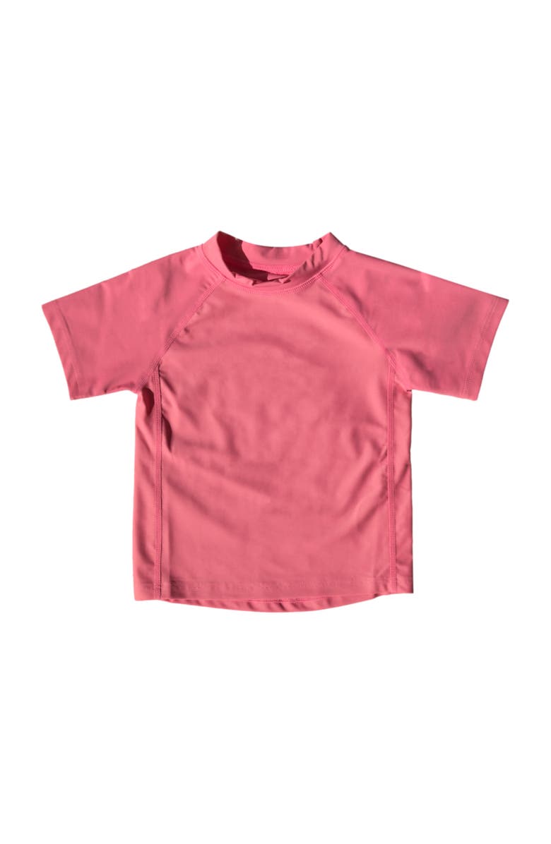 Leveret Kids Short Sleeve Rash Guard, UPF 50+ Swim Shirt, Alternate, color, Pink