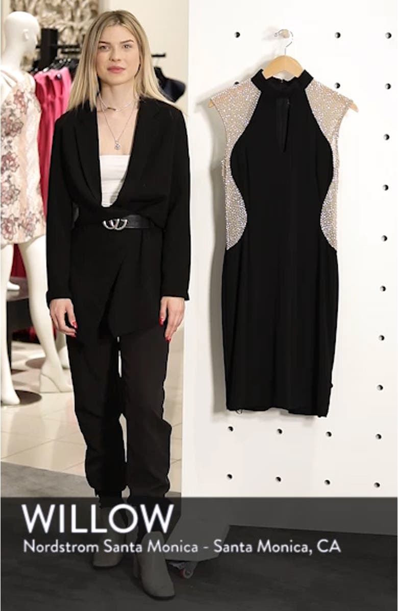 Xscape Caviar Beaded Keyhole Dress, sales video thumbnail