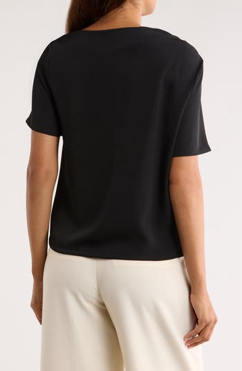 Pleated Shoulder Short Sleeve Top