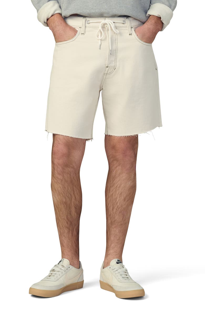 Joe's Raw Hem Drawstring Waist Denim Shorts, Main, color, Ecru