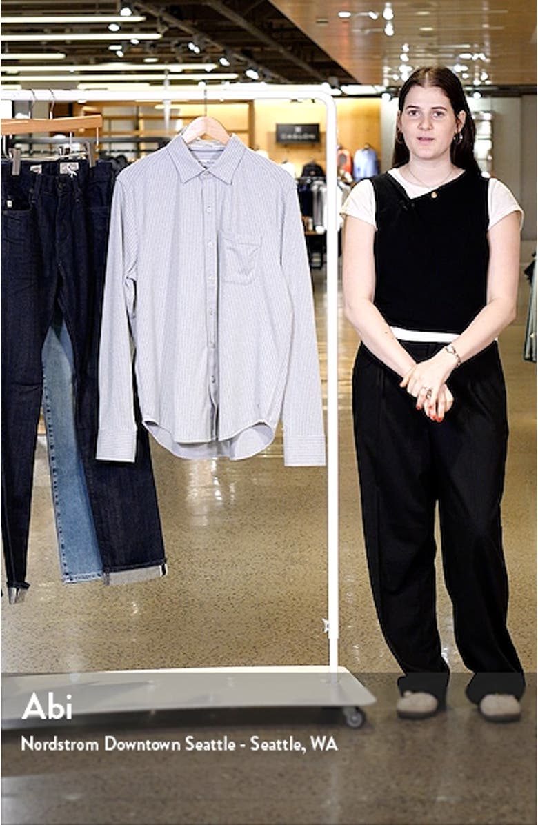 San Lucio Studio Stripe Supima<sup>®</sup> Cotton Blend Button-Up Shirt, sales video thumbnail