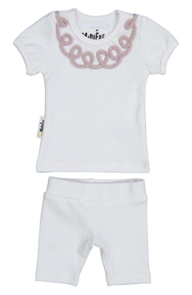 Manière Kids' Soutache T-Shirt & Shorts Set, Main, color, Mauve