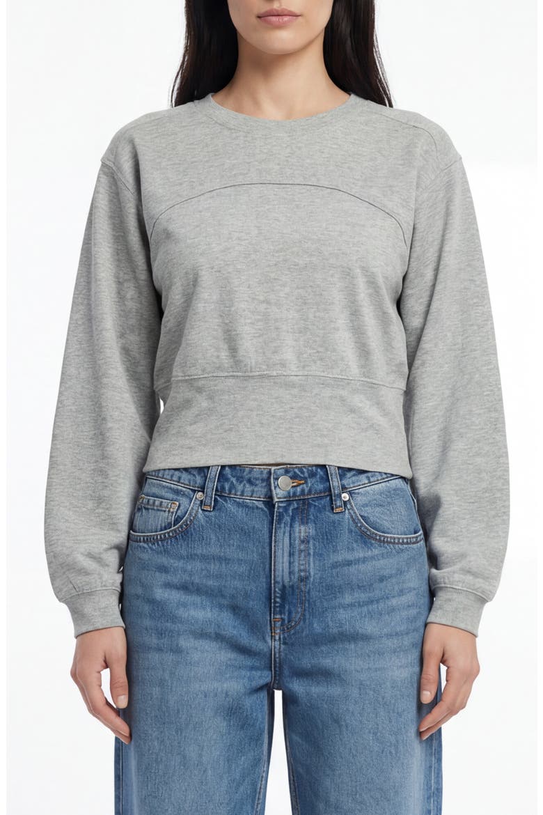 Back Buckle Pullover Sweater, Main, color, HEATHER GREY