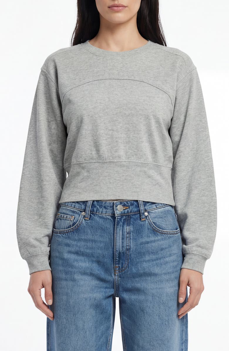 BLUEGREY Back Buckle Pullover Sweater, Main, color, Heather Grey