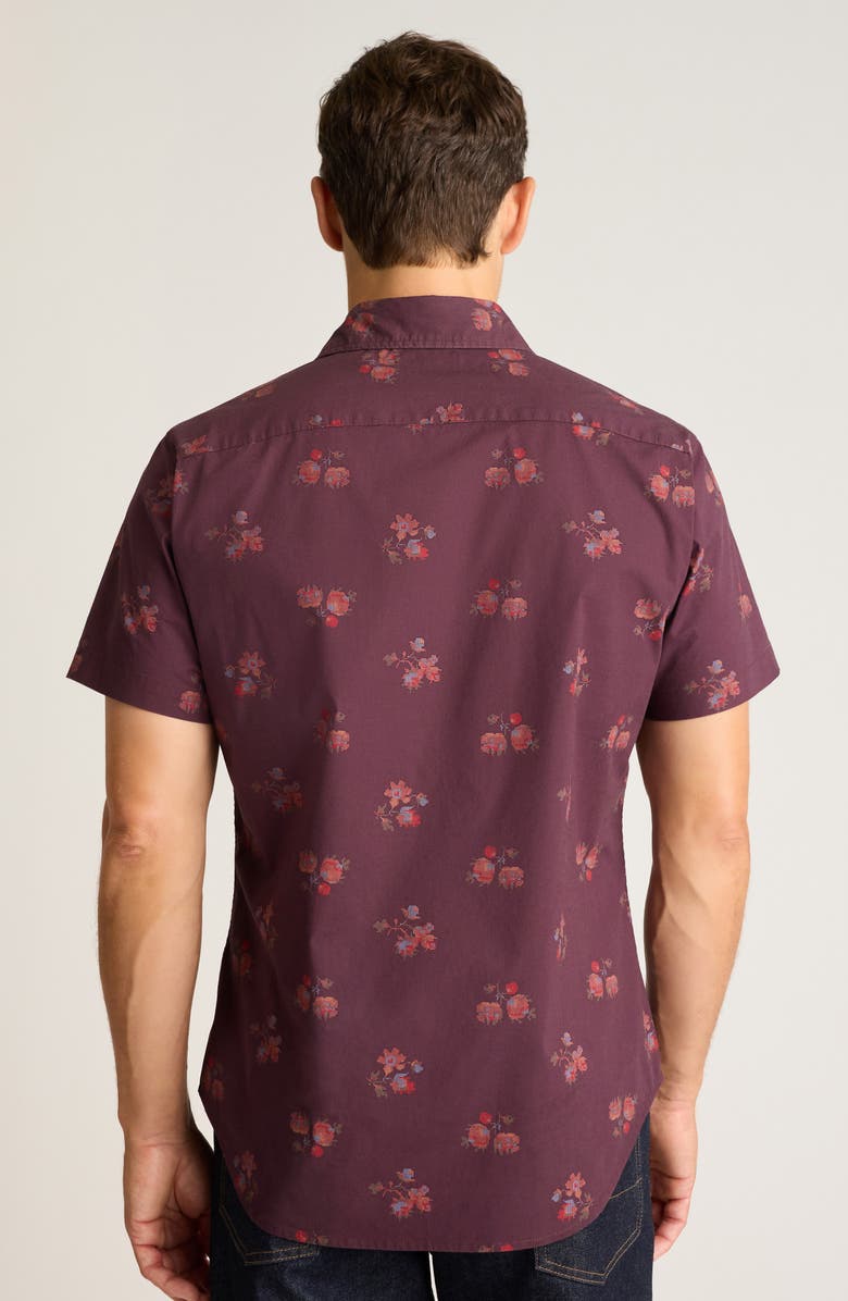 Bonobos Riviera Slim Fit Floral Short Sleeve Button-Up Shirt, Alternate, color, Vintage Needlepoint