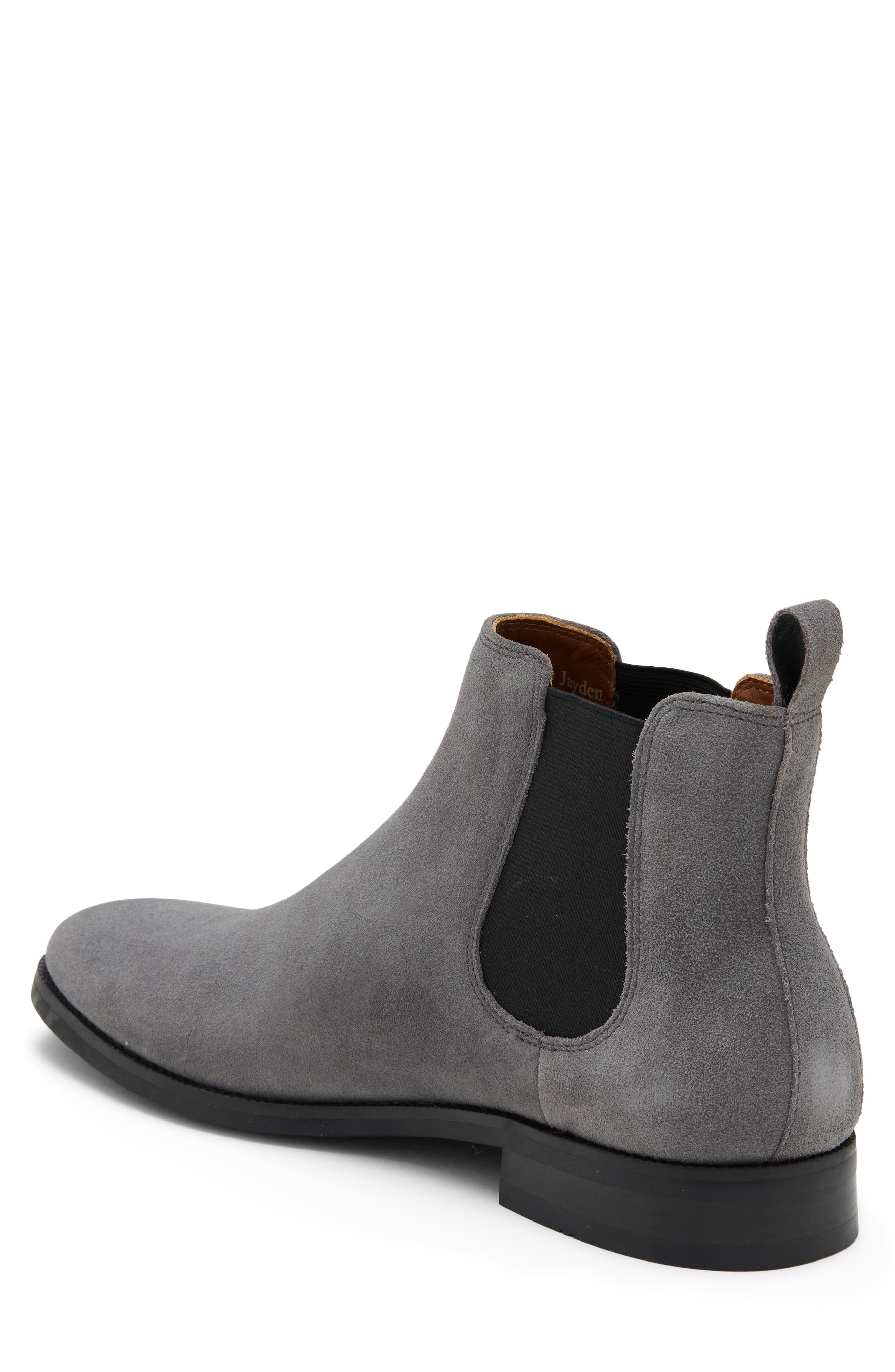 Leather Chelsea Boot, Alternate, color, GREY SUEDE
