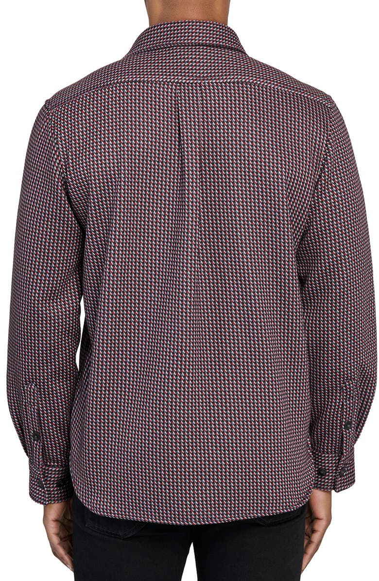 CONSTRUCT Houndstooth Geo Shirt Jacket, Alternate, color, Black/Red