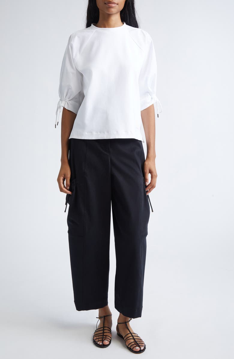 Max Mara Okra Crop Straight Leg Pants, Alternate, color, Black