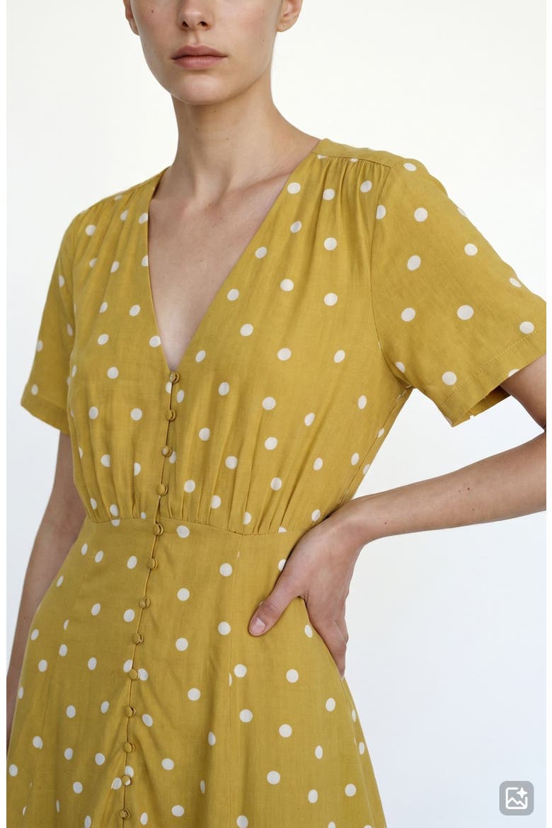 Kora Short Sleeve Polka Dot Dress, Alternate, color, WILLOW DOTS