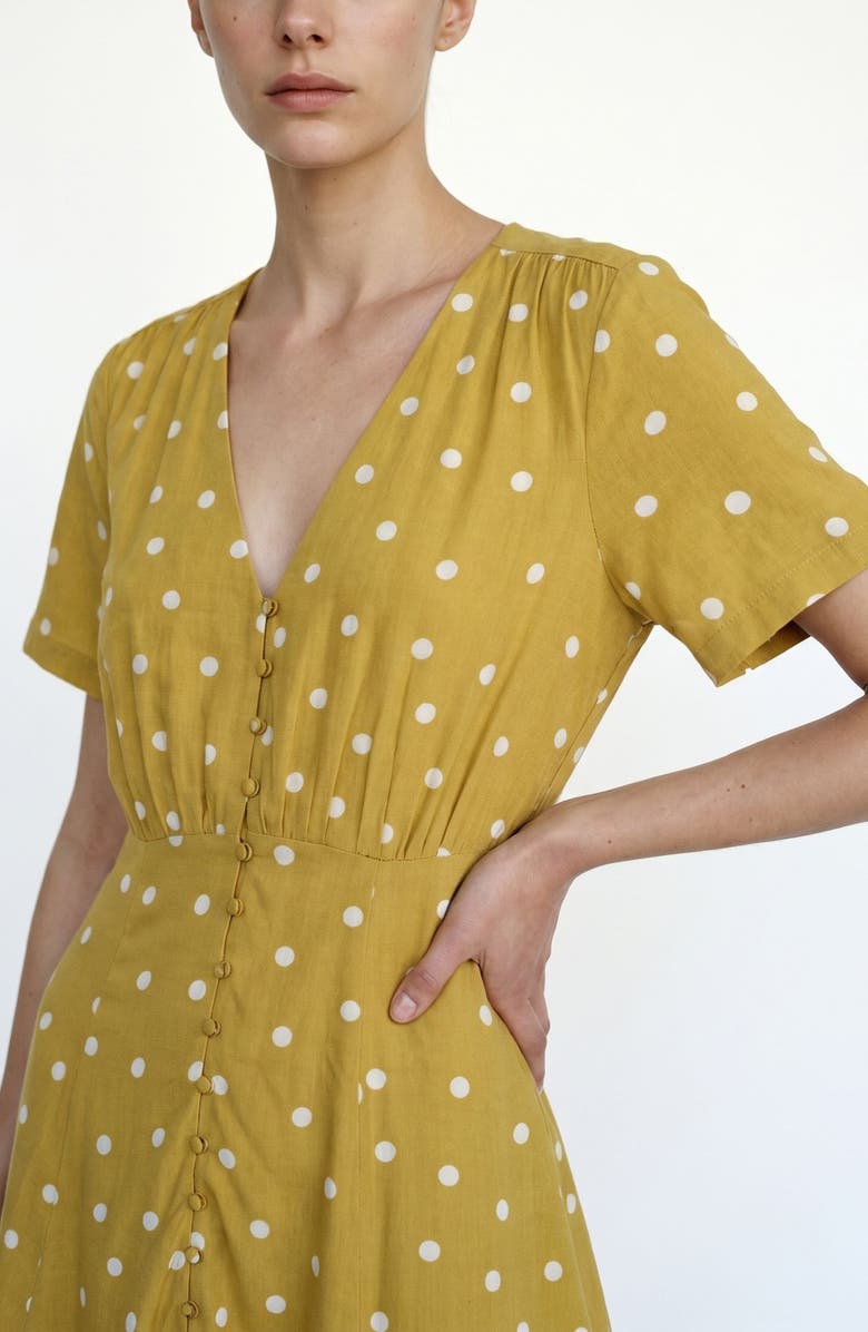 VERO MODA Kora Short Sleeve Polka Dot Dress, Alternate, color, Willow Dots