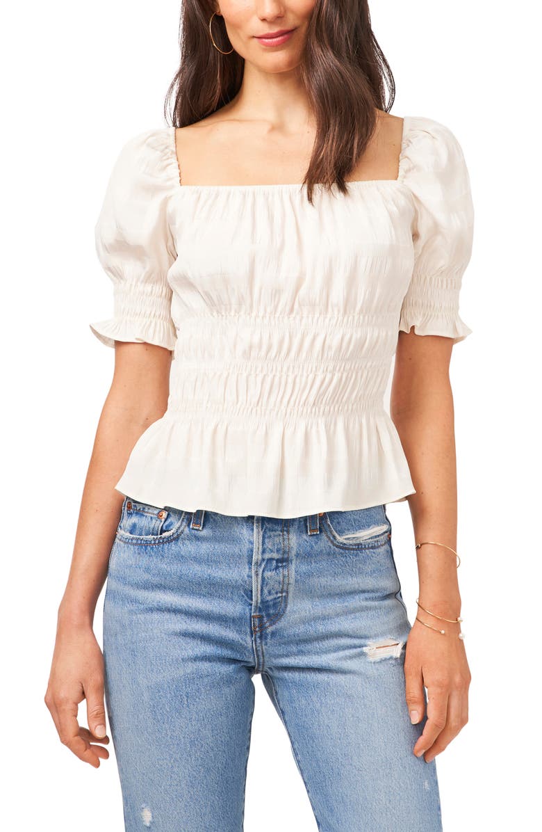 1.STATE Smocked Square Neck Top, Main, color, 