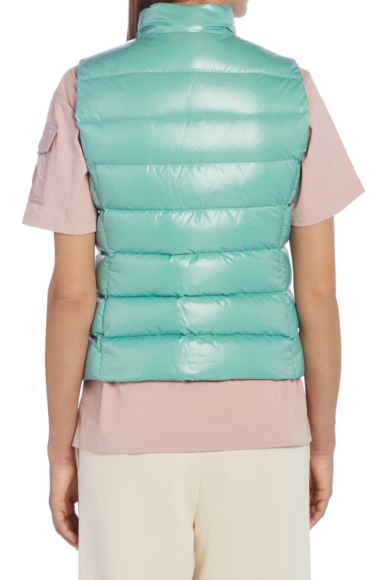Ghany Nylon Laqué Down Puffer Vest, Alternate, color, MINT GREEN