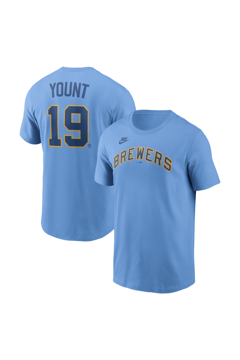 Men's Nike Robin Yount Powder Blue Milwaukee Brewers Cooperstown Collection Name & Number T-Shirt, Main, color, Powder Blue