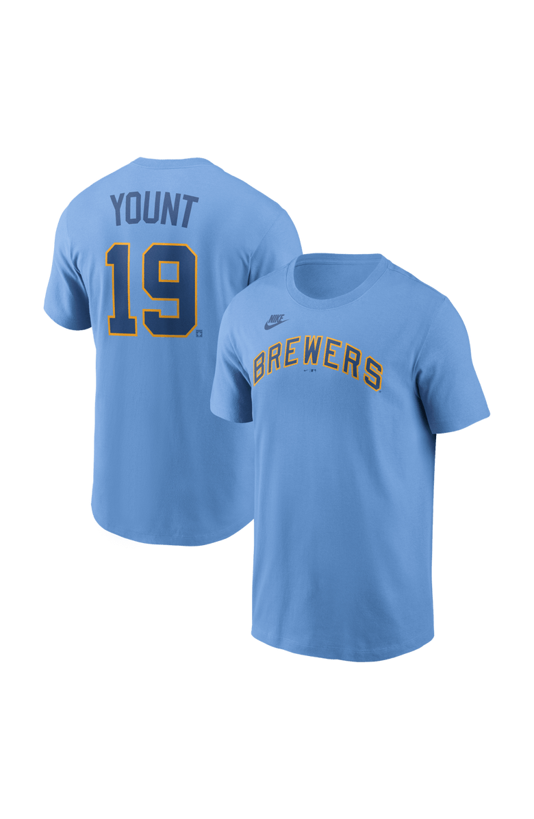 Nike Men's Nike Robin Yount Powder Blue Milwaukee Brewers Cooperstown Collection Name & Number T-Shirt, Main, color, Powder Blue