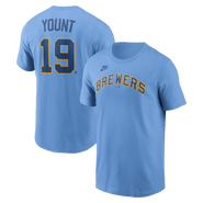 Nike Men's Nike Robin Yount Powder Blue Milwaukee Brewers Cooperstown Collection Name & Number T-Shirt