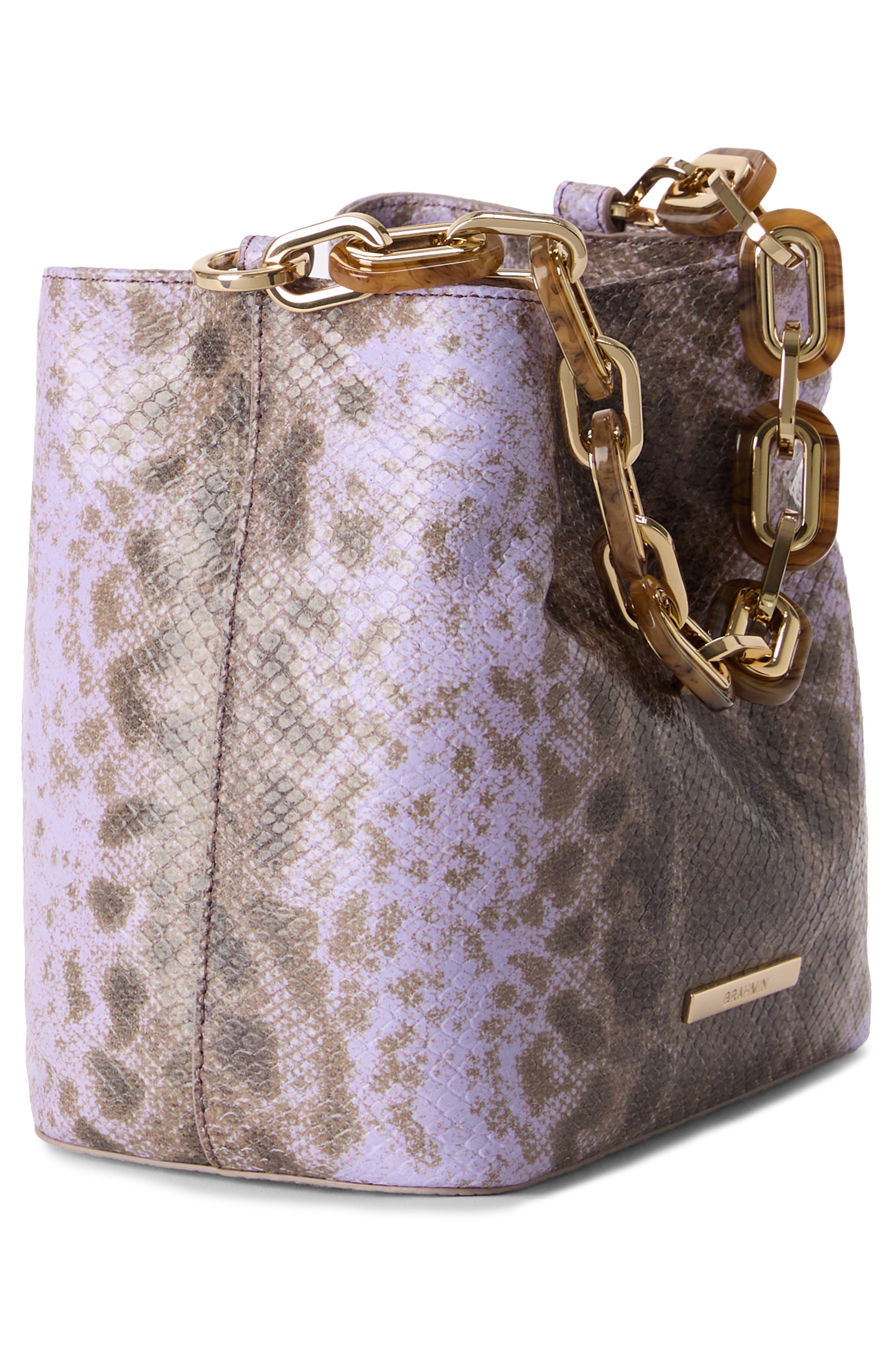 Brahmin Mod Mini Amelia Croc Embossed Leather Top Handle Bucket Bag, Alternate, color, 
