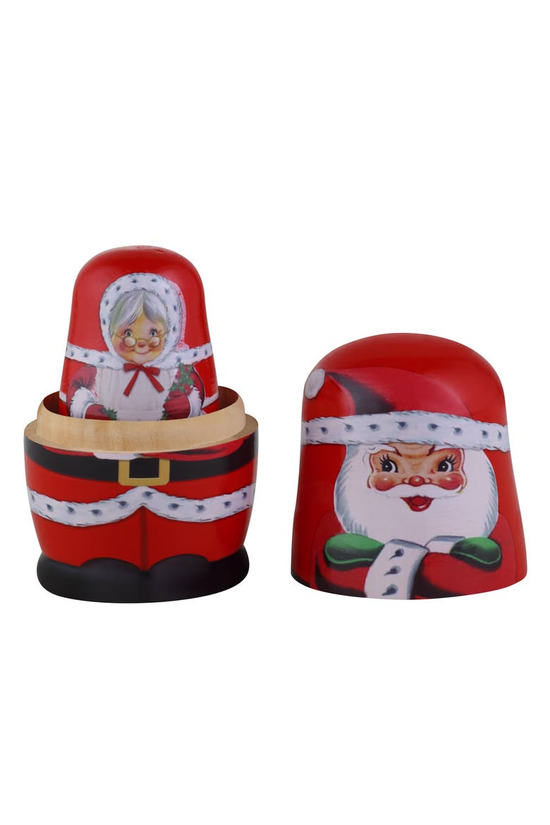 Set of 5 Nesting Wood Figures, Alternate, color, Santa - Multicolor