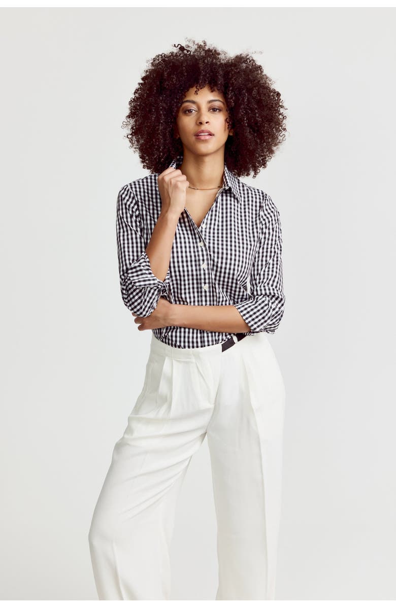 The Shirt by Rochelle Behrens The Icon Shirt in Large Check, Alternate, color, Black