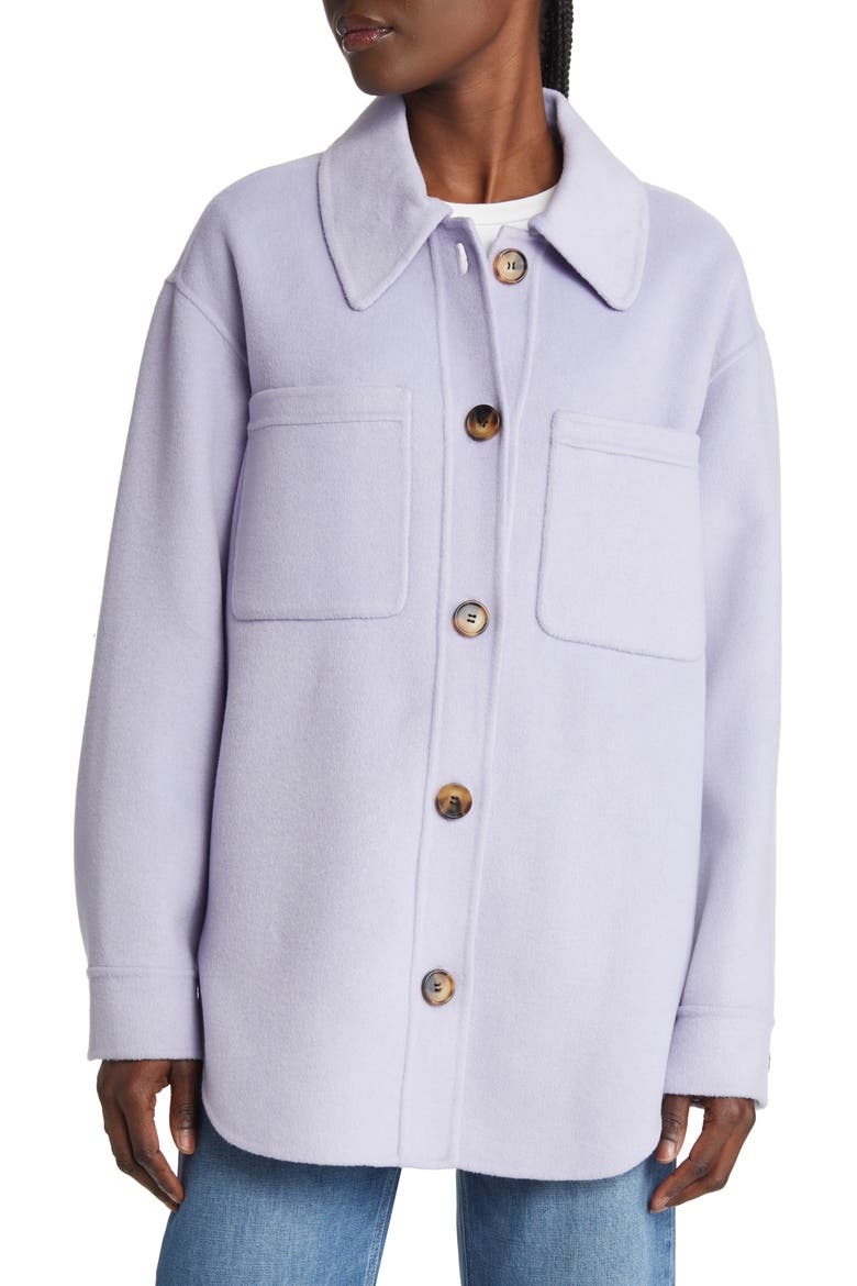 Connie Wool Blend Shirt Jacket, Alternate, color, LILAC