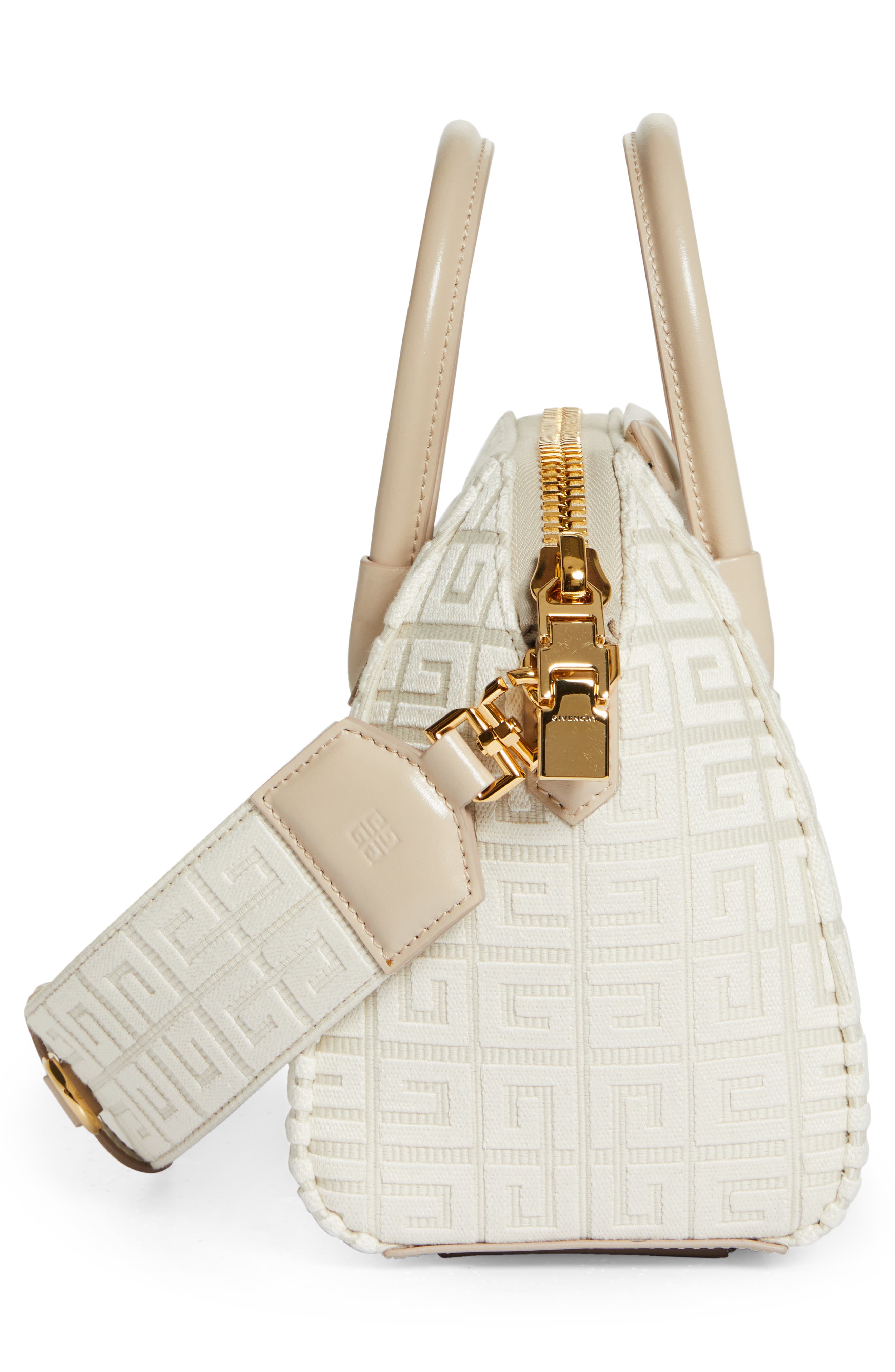 Givenchy Mini Antigona Leather Satchel, Alternate, color, Ivory/ Natural Beige
