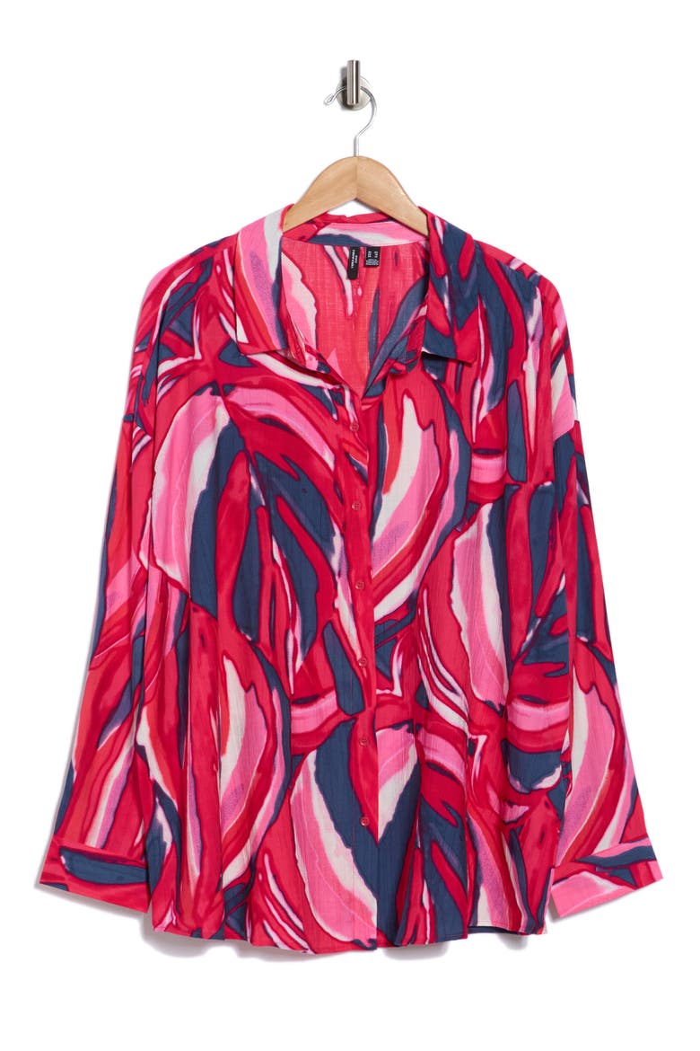 Violet Long Sleeve Button Up Shirt, Alternate, color, JAZZY AOP VIOLET