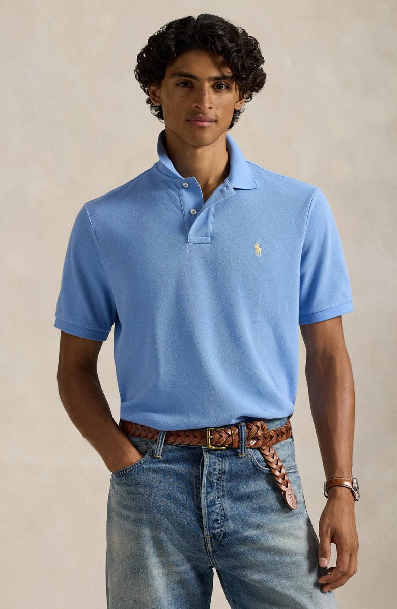 Polo Ralph Lauren The Iconic Cotton Mesh Polo, Alternate, color, Bristol Blue/ C1359