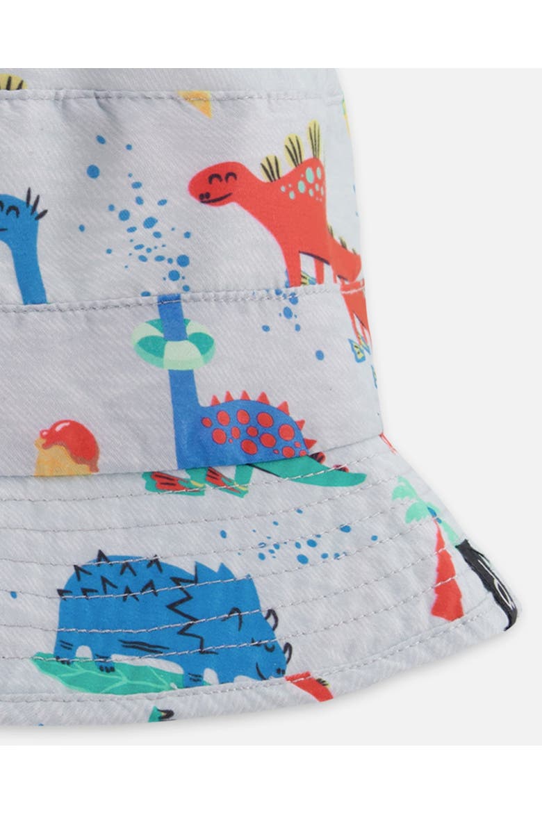 Recycled Polyester Dinosaur Print Beach Hat, Alternate, color, Grey Printed Baby Dinosaurs